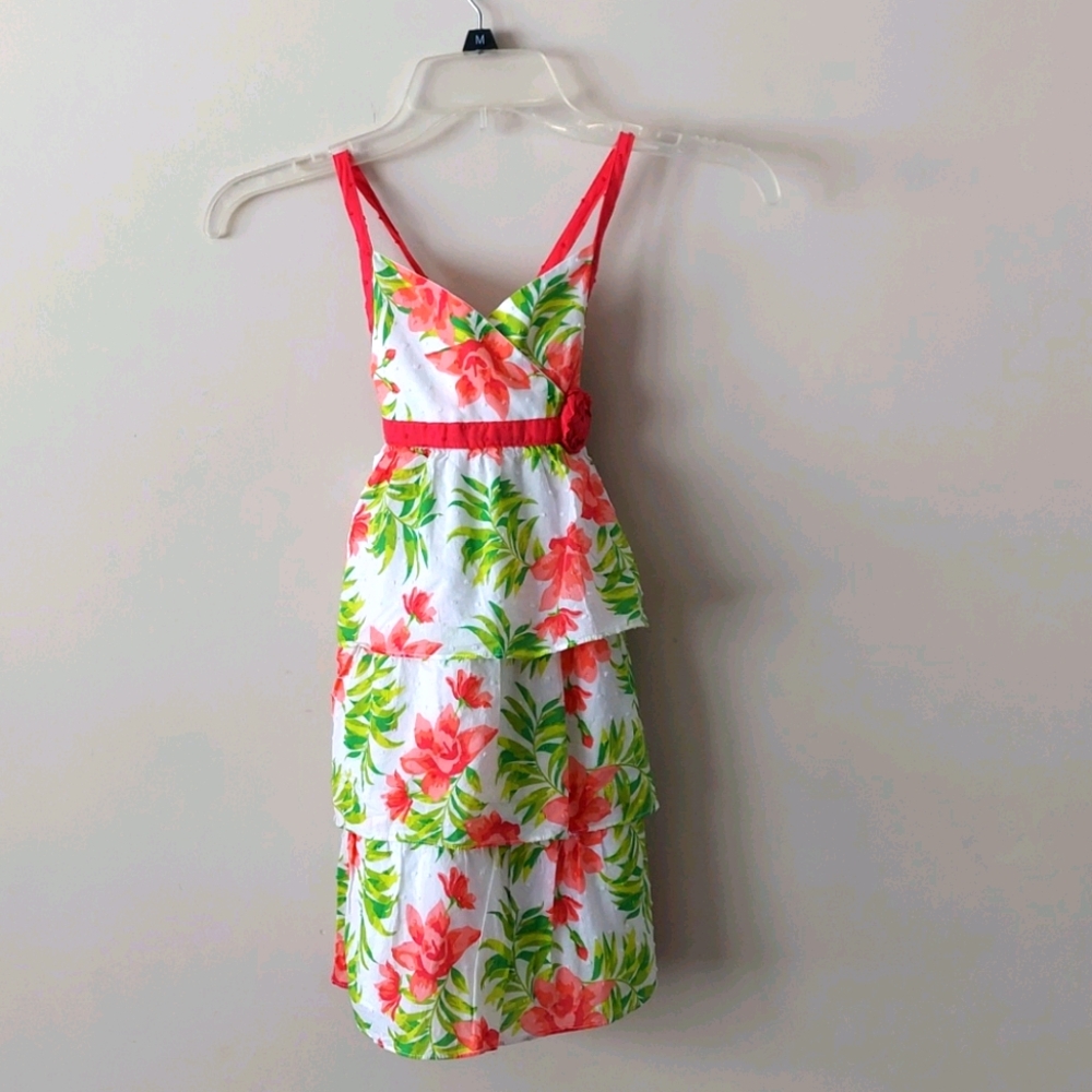 Penelope Mack Tropical Print Tiered Sundress, sz 5